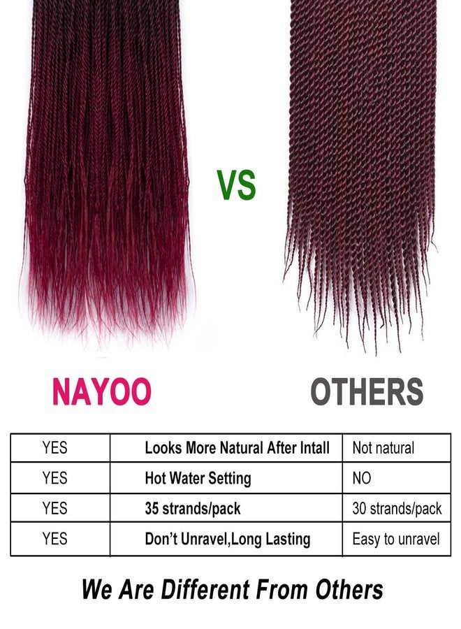NAYOO Senegalese Twist Crochet Hair - 8 Packs 18 Inch Crochet Hair For Black Women, 35 Strands/Pack Small Twist Crochet Braids Hair Hot Water Setting, Braid Hair Extensions Crochet(18 Inch, 1B/BUG) - Image 2