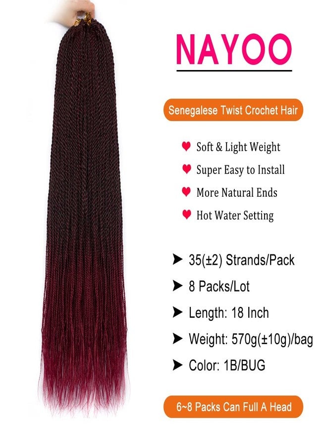 NAYOO Senegalese Twist Crochet Hair - 8 Packs 18 Inch Crochet Hair For Black Women, 35 Strands/Pack Small Twist Crochet Braids Hair Hot Water Setting, Braid Hair Extensions Crochet(18 Inch, 1B/BUG) - Image 4
