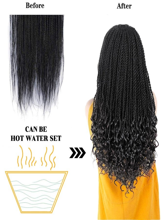 NAYOO Senegalese Twist Crochet Hair - 8 Packs 18 Inch Crochet Hair For Black Women, 35 Strands/Pack Small Twist Crochet Braids Hair Hot Water Setting, Braid Hair Extensions Crochet(18 Inch, 1B/BUG) - Image 3