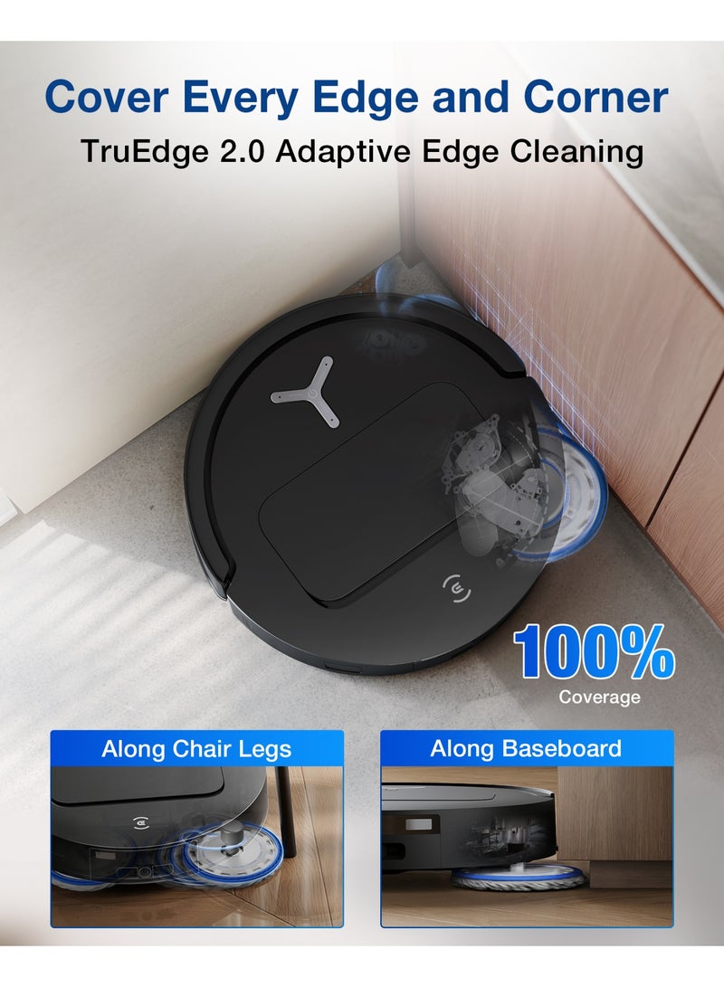 إيكوفاكس مكنسة روبوت وممسحة ذكية ECOVACS DEEBOT T50S OMNI، قوة شفط 25000 باسكال، تنظيف ومسح الأرضيات، غسيل وتجفيف تلقائي للممسحة، تقنية منع تشابك الشعر ZeroTangle 3.0، كشف العوائق ثلاثي الأبعاد TrueDetect 3D، تصميم نحيف 8.1 سم، أسود 2000 W T50S Omni أسود - Image 3