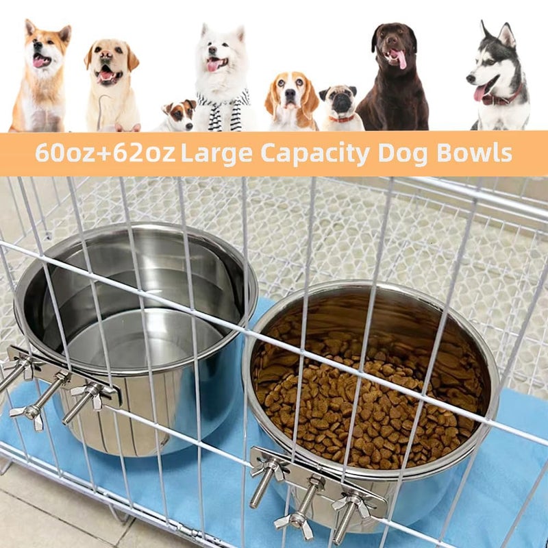 Wrifazaly 2 Pack Large Dog Water Food Bowls, Dog Crate Water Bowl No Spill, Water Bowl for Crate Cage Accessories, Kennel Water Bowls Hanging, Stainless Steel Dogs Bowls Dish Coop Cup for Large Medium Breeds - Image 4