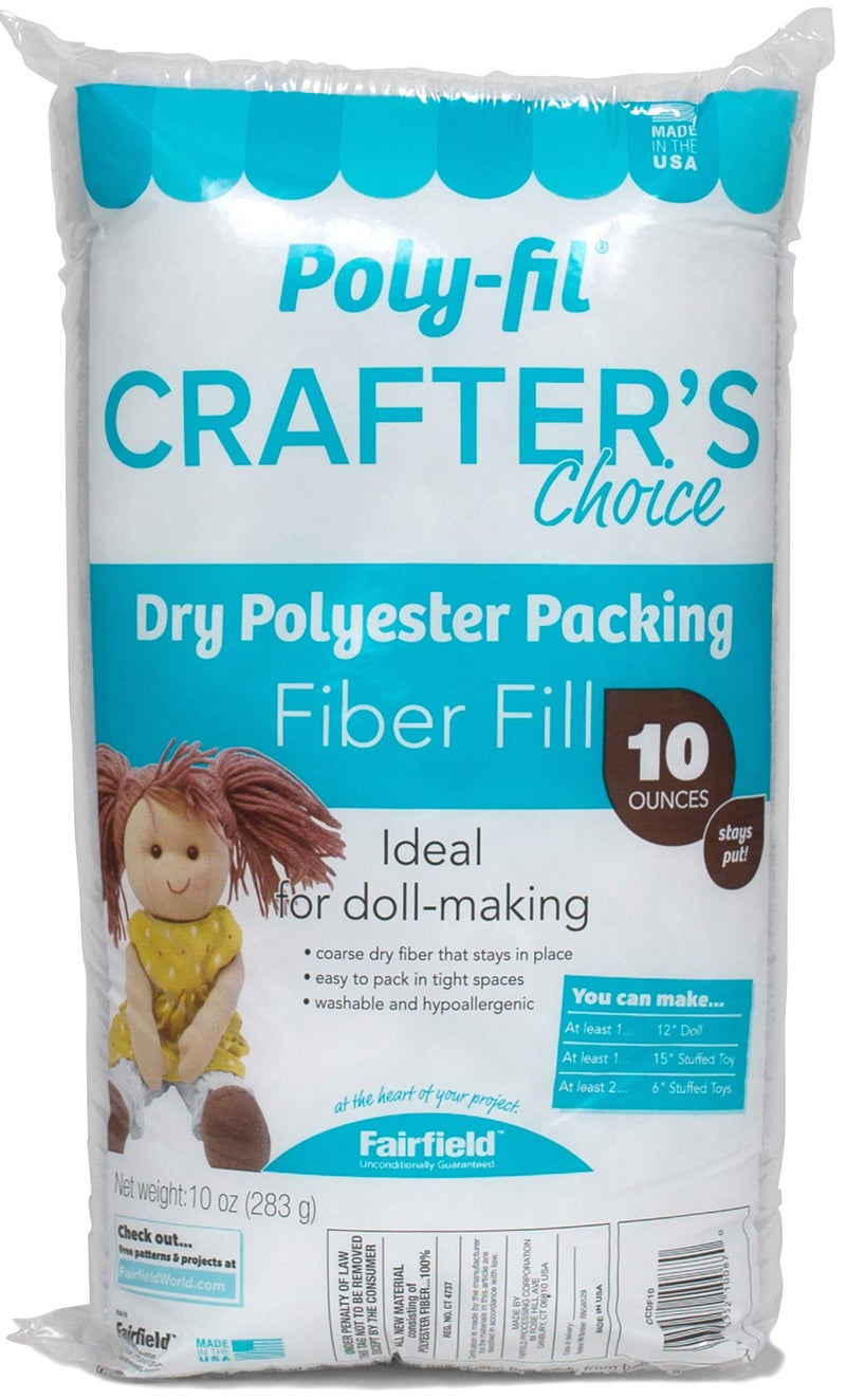 Fairfield Poly-Fil crafterAs Choice حشوة من ألياف البوليستر الجافة 10 أونصة (عبوة من قطعة واحدة) باللون الأزرق