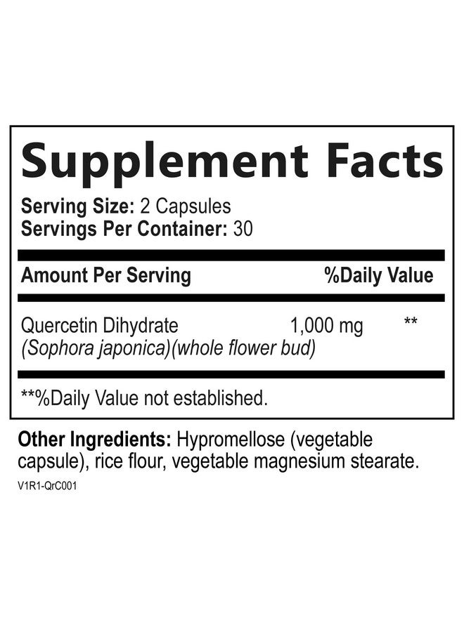 Built by Nature Quercetin 1000mg - High Potency Quercetin Dihydrate Antioxidant Flavonoid - Immune, Respiratory and Allergy Support - Non-GMO, Gluten-Free - 60 Veggie Capsules - Image 2