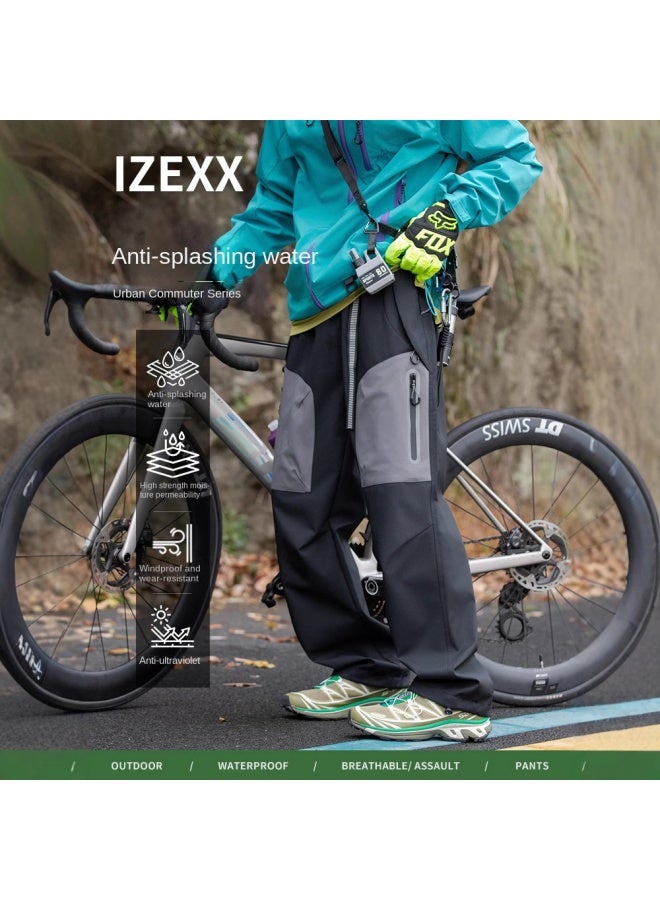 Izexx Trendy Brand ربيع جديد شحن في الهواء الطلق بنطال رجالي مقاوم للماء لاصق قابل للارتداء مزدوج أزواج مستقيم بنطال كاجوال - Image 2