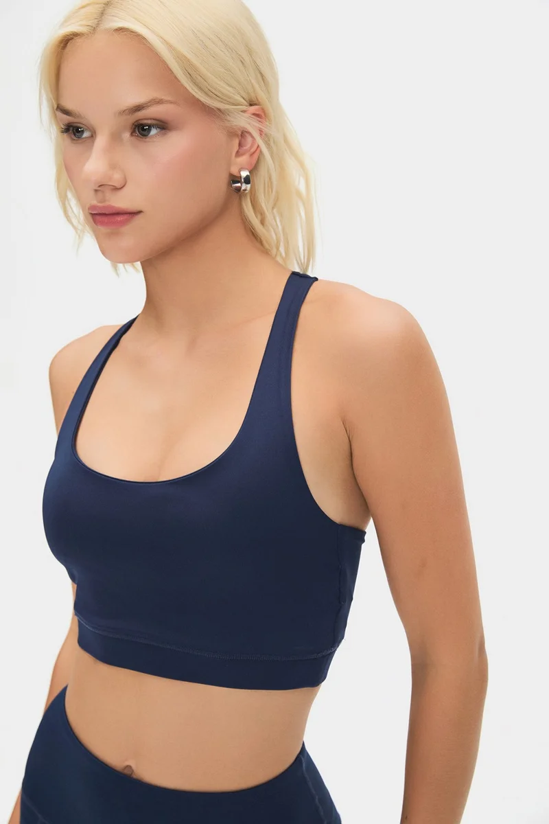 جويستار Women's Halter Neck Anthracite Lightly Supported Back Detailed Coated Sports Bra