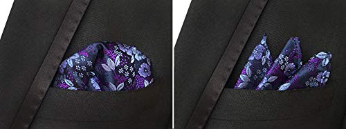 Elfeves Men's Classic Violet Dark Purple Silk Ties Jacquard Woven Business Dress Necktie - Image 5