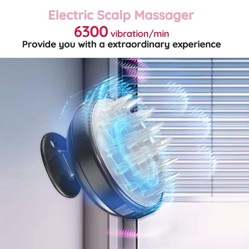 Queenwill Electric Handheld Hair Massager Cordless Hair Scalp Massager Portable Head Scratching Massager with 2 Modes Vibration Comb for Hair Growth Deep Cleansing and Stress Relaxation - Image 5