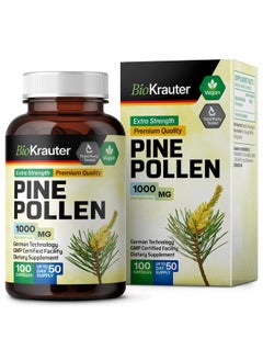 BIO KRAUTER BIO KRAUTER Pine Pollen Powder Capsules - Pine Pollen Capsules for Men and Women Health Support - Herbal Supplement for Immune Support - 100 Vegan Capsules  - Image 1