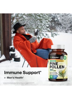 BIO KRAUTER BIO KRAUTER Pine Pollen Powder Capsules - Pine Pollen Capsules for Men and Women Health Support - Herbal Supplement for Immune Support - 100 Vegan Capsules  - Image 2