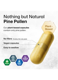 BIO KRAUTER BIO KRAUTER Pine Pollen Powder Capsules - Pine Pollen Capsules for Men and Women Health Support - Herbal Supplement for Immune Support - 100 Vegan Capsules  - Image 5