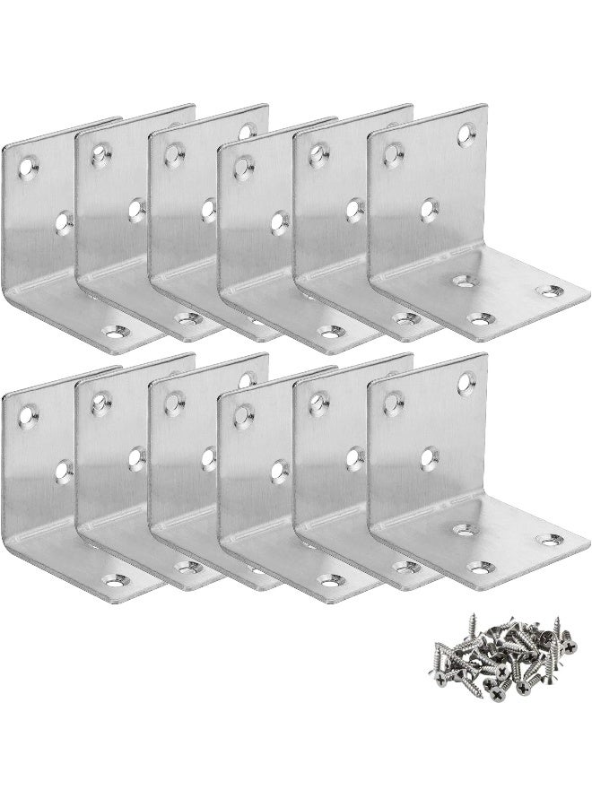 Rubik 12pcs Corner Angle Connecting Bracket Brace Plates with Screws, Timber Joining Fixing Repair L Connector for Shelf Furniture Chair Table Cabinet Bed (41x41x39mm) - Image 1