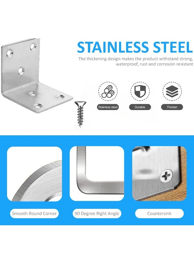Rubik 12pcs Corner Angle Connecting Bracket Brace Plates with Screws, Timber Joining Fixing Repair L Connector for Shelf Furniture Chair Table Cabinet Bed (41x41x39mm) - Image 3