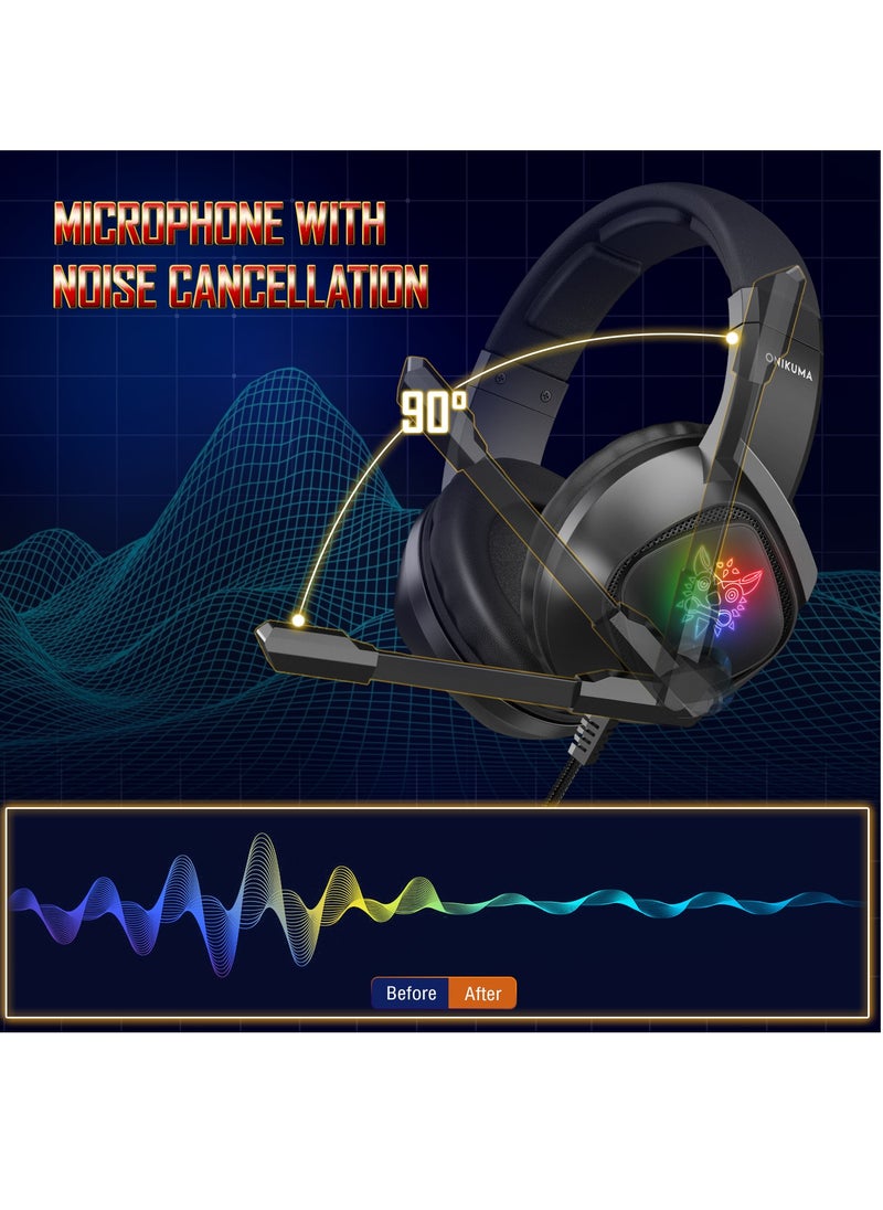 onikuma - K19 PS4 Gaming Headset casque Wired PC Stereo Earphones Headphones with Microphone - Image 1