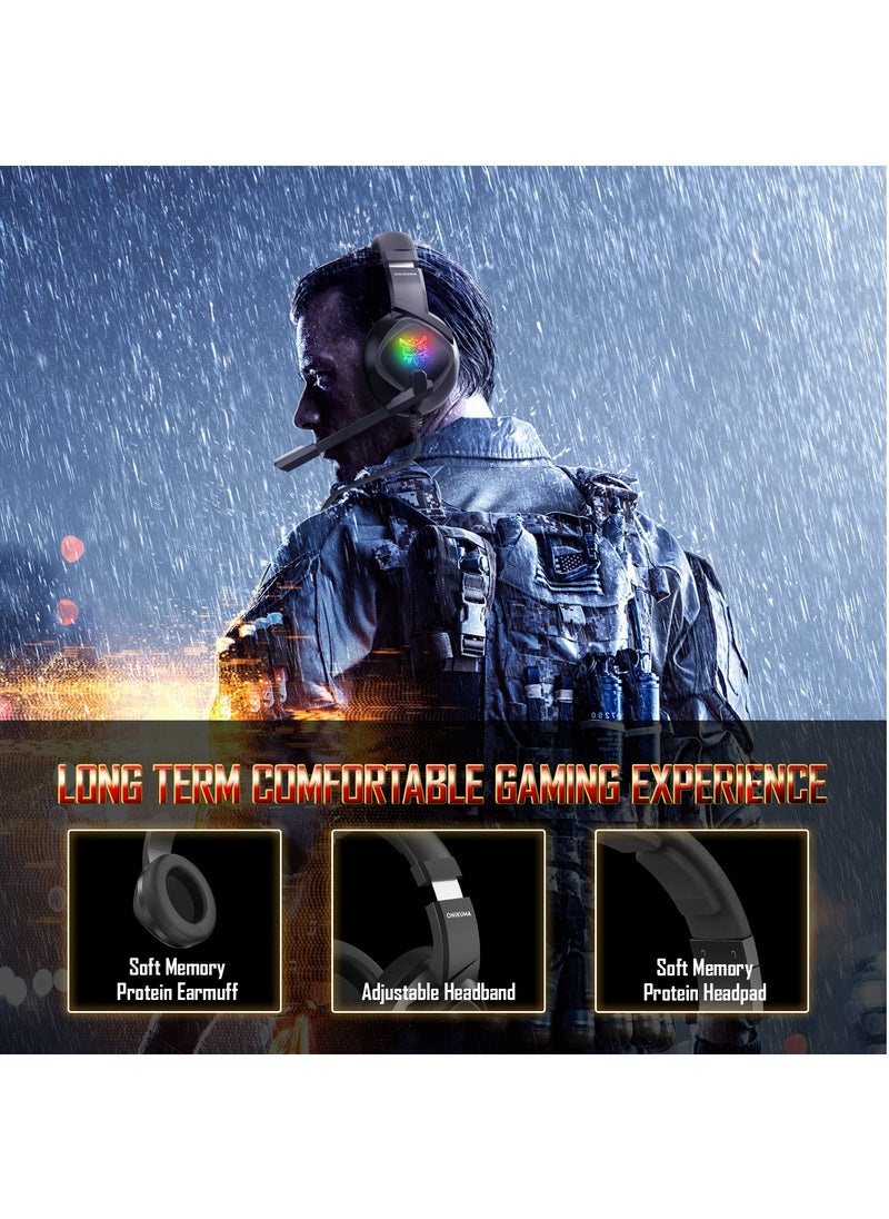 onikuma - K19 PS4 Gaming Headset casque Wired PC Stereo Earphones Headphones with Microphone - Image 1