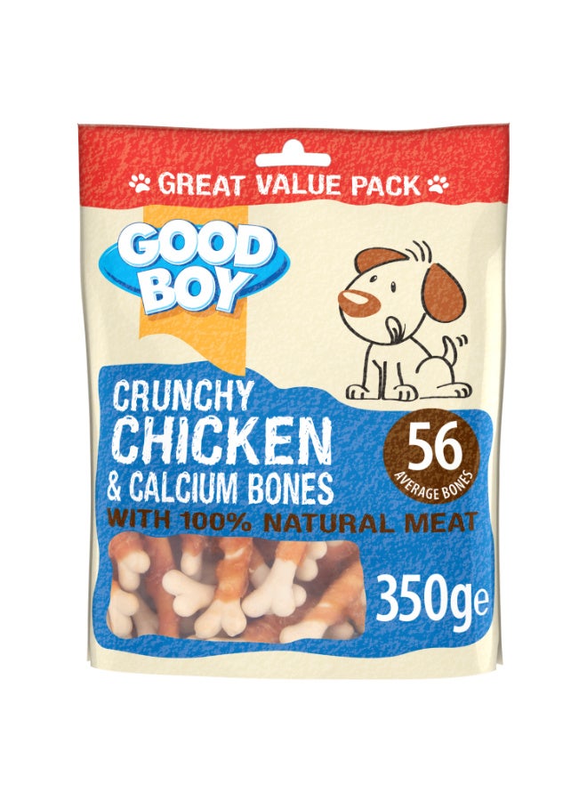 Good Boy Chicken & Calcium Bones Dog Treats 350g Value Pack – Supports Teeth & Bones - Image 2