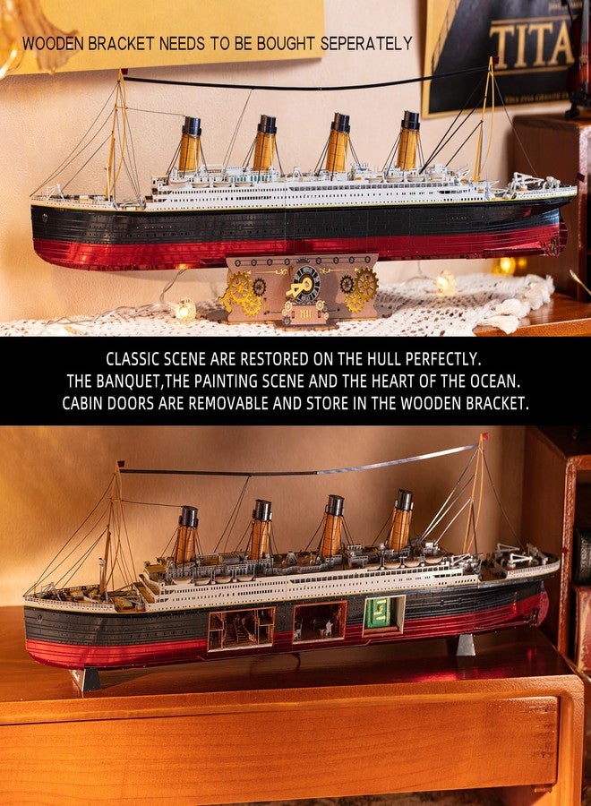 MU 3D Metal Puzzle for Adult Titanic Ship Model Building with LED Lighting, RMS Titanic Ocean Liner Metal Puzzle Model Kits Toys, Watercraft Home Desk Decor, 581pcs - Image 5