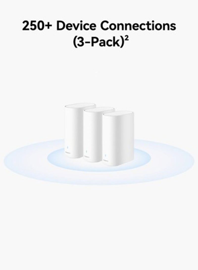 HUAWEI 1500 mAh WiFi Mesh 3 Pack of 3, HUAWEI Whole-Home Wi-Fi System, HarmonyOS Mesh+, One-Touch Connect, Visualized Wi-Fi Diagnosis, HUAWEI HomeSec Security Protection, HUAWEI AI Life App White - Image 5