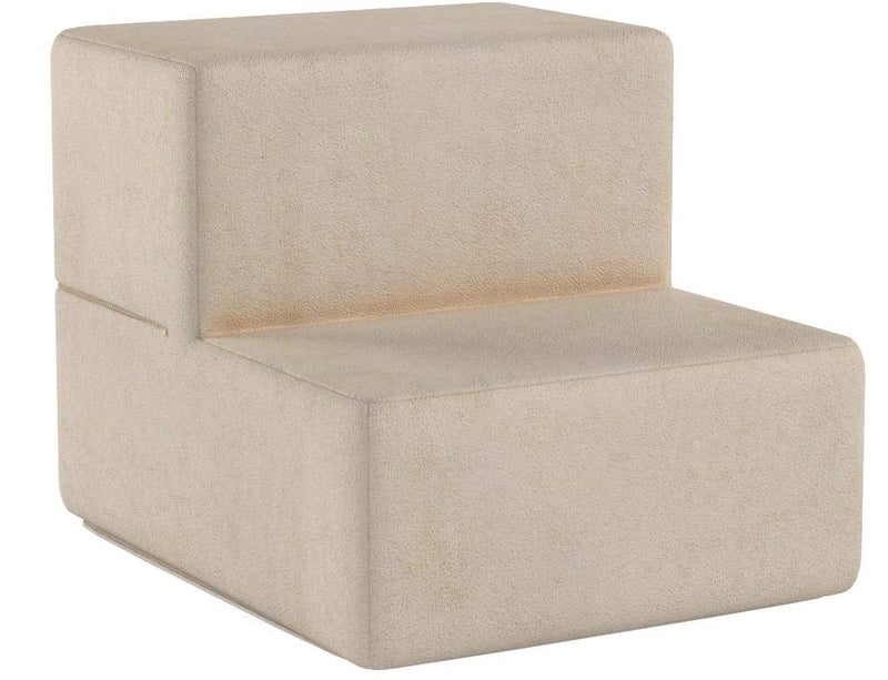 ZINUS Foam 13 Inch 2-Step Step Pet Stairs / Pet Ramp for Cats and Dogs, Extra Small, Beige - Image 3