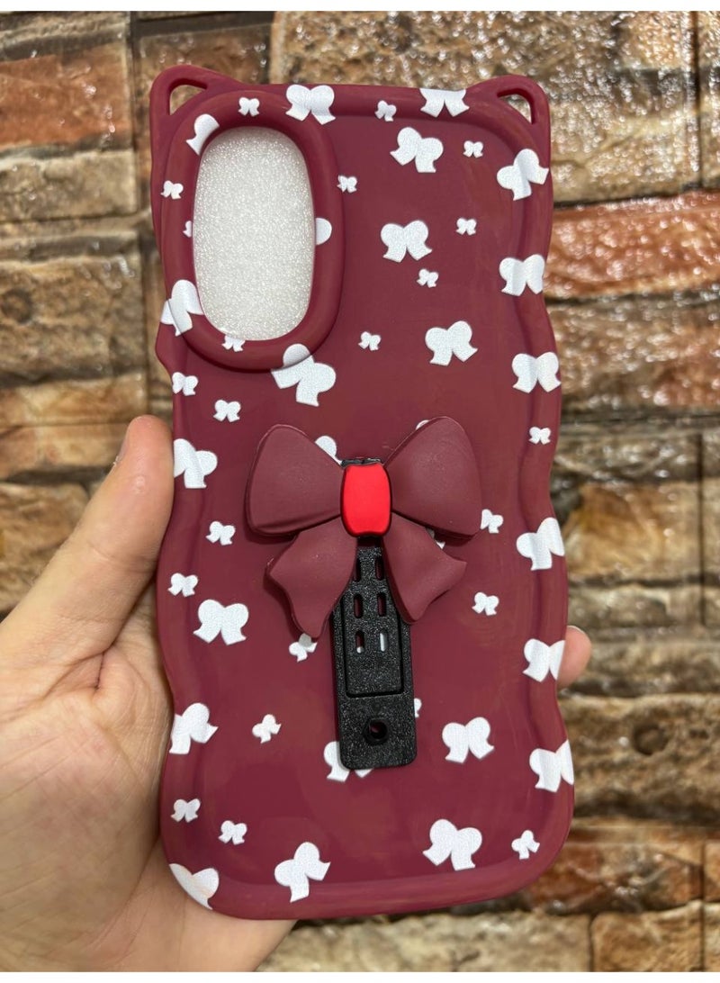 جراب خلفي مع فيونكة متوافق مع هاتف سامسونج A14 - Image 2