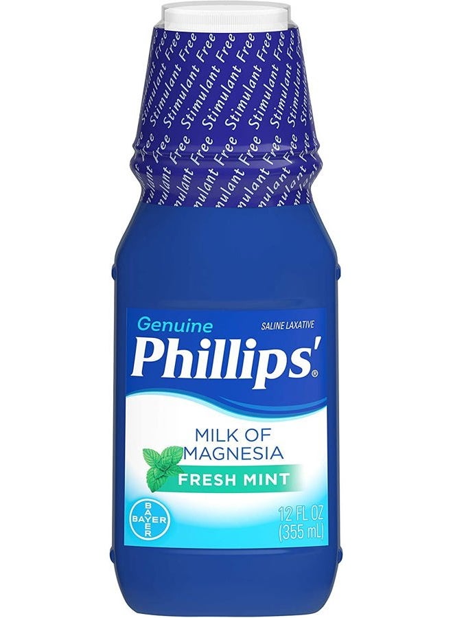 Phillips' Milk of Magnesia Fresh Mint - 12 Fl Oz, Pack of 2 - Image 1