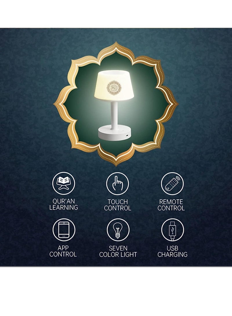 ELTRAZONE Table Lamp Quran Speaker,Muslim Bluetooth Speaker,Digital Speaker with Remote&Mobile App Night Light Desk Lamp for Kids - Image 3