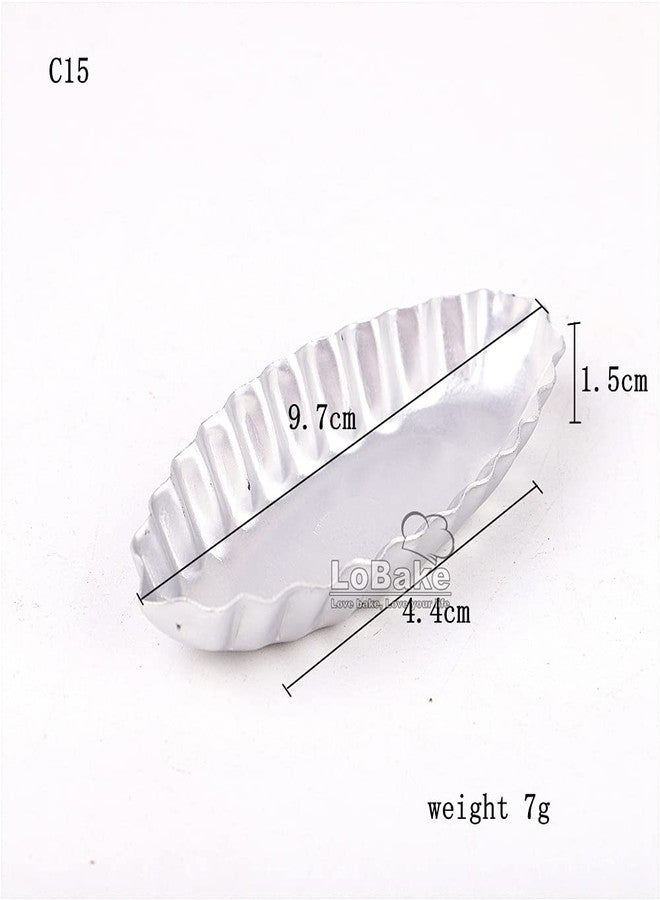 LoBake 10pcs per lot Various Design Fluted Edge Wavy Flower Cup Boat Round Shape Aluminium Tart Mould Jelly Pudding Cup Cupcake Mold Baking (C15) - Image 2