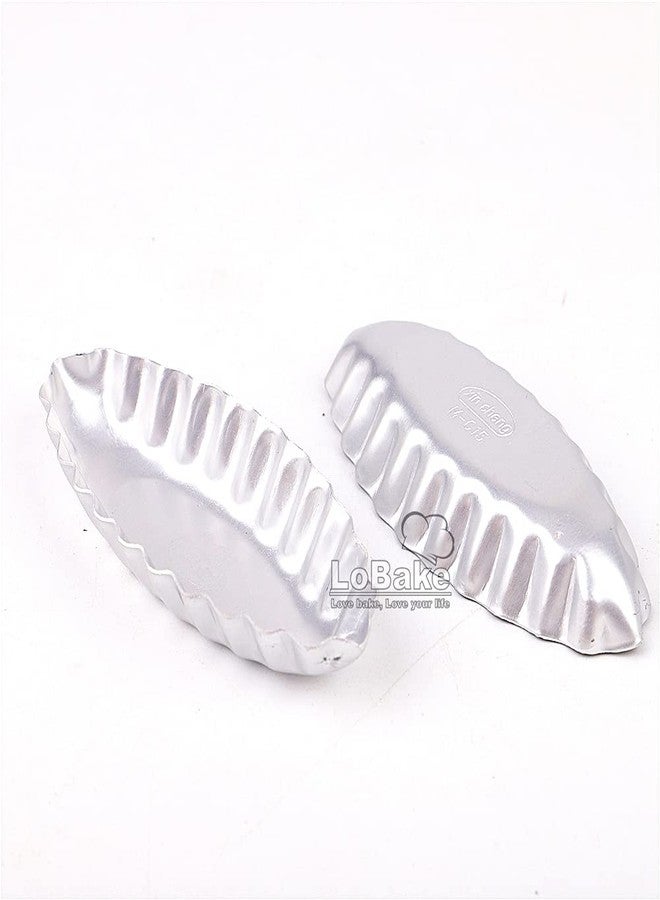 LoBake 10pcs per lot Various Design Fluted Edge Wavy Flower Cup Boat Round Shape Aluminium Tart Mould Jelly Pudding Cup Cupcake Mold Baking (C15) - Image 3
