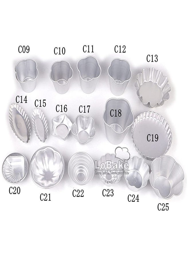 LoBake 10pcs per lot Various Design Fluted Edge Wavy Flower Cup Boat Round Shape Aluminium Tart Mould Jelly Pudding Cup Cupcake Mold Baking (C15) - Image 4