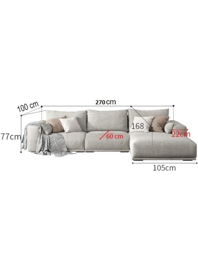 Poppins HOME Modern Nordic sofa L shaped sofa corner sofa for living room (Beige, Right) - Image 2