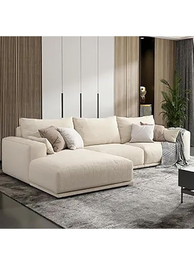 Poppins HOME Modern Nordic sofa L shaped sofa corner sofa for living room (Beige, Right) - Image 1
