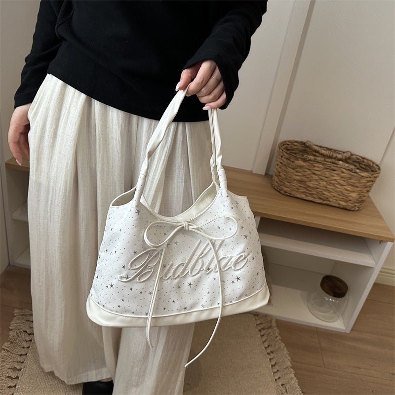 2026 Summer Korean Style Bow Women's Shoulder Bag Casual Commuter Handbag - Image 4