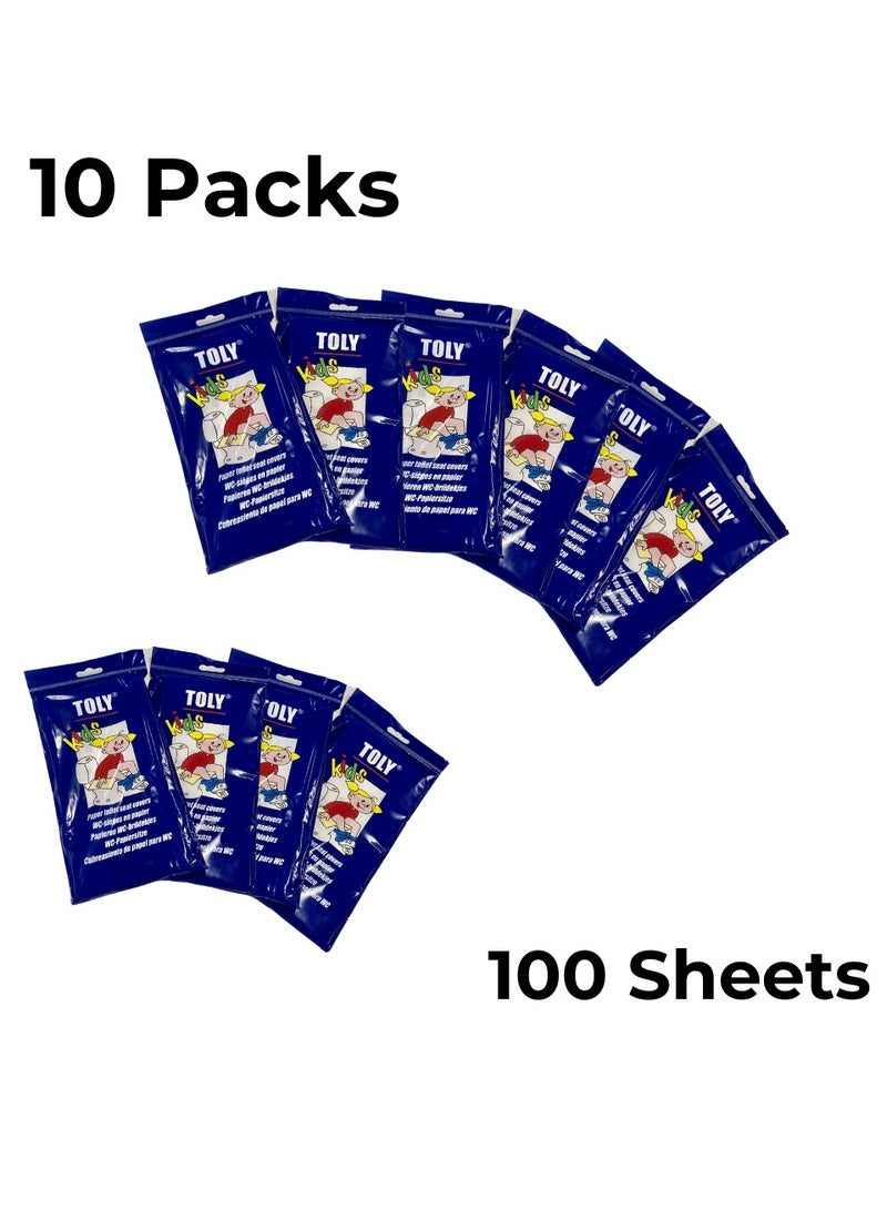 Toly Kids 100 - Biodegradable Toilet Seat Protectors for Kids | Fun Stickers, Flushable & Germ-Free (100 Sheets, 10 Packs) | Perfect for Home & Public Restrooms - Image 4