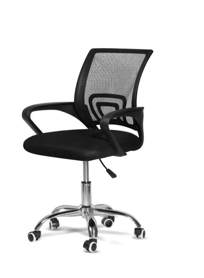 Golden كرسي مكتب، كرسي مكتب مريح وقابل للتعديل مع مسند ظهر لدعم أسفل الظهر باللون الأسود - Image 1