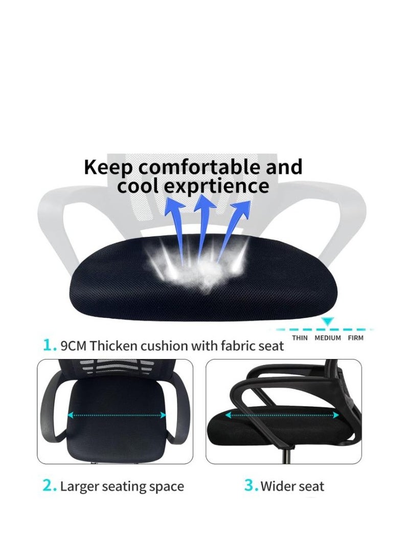 Golden كرسي مكتب، كرسي مكتب مريح وقابل للتعديل مع مسند ظهر لدعم أسفل الظهر باللون الأسود - Image 3