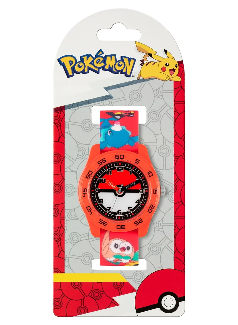 Pokemon Pokémon Red Silicone Strap Time Teacher Watch - POK9023