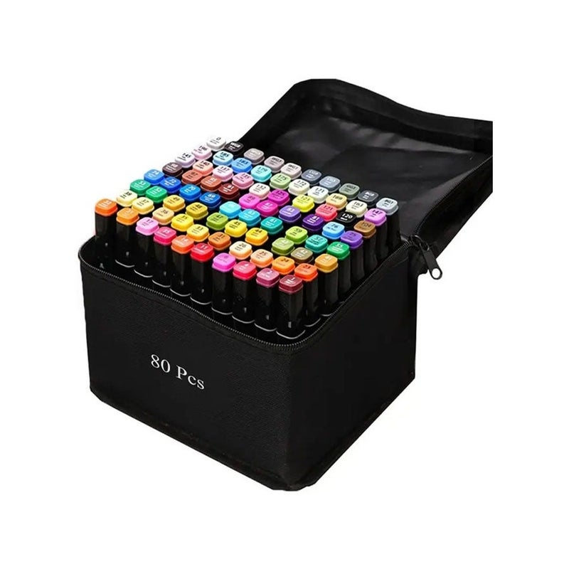 TOUCHFIVE 80 Color Markers Magic Painting Set, Twin Side Marker Pens Set, Double Tipped Art Marker Set Mark Pen for Kids & Artist Coloring Sketching Drawing Markers - Image 1