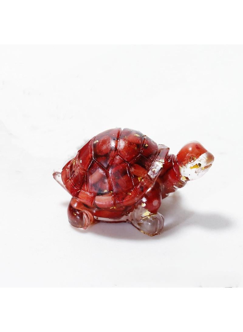 Y&D Natural Crystal Glue Dropping Stone Small Turtle Cute Animal Home Decoration-Deep Sea Caterpillar Gold Foil5*3*2.5CM