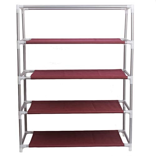 Ebee 4 Shalves Shoe Cabinet (Maroon) - Image 5
