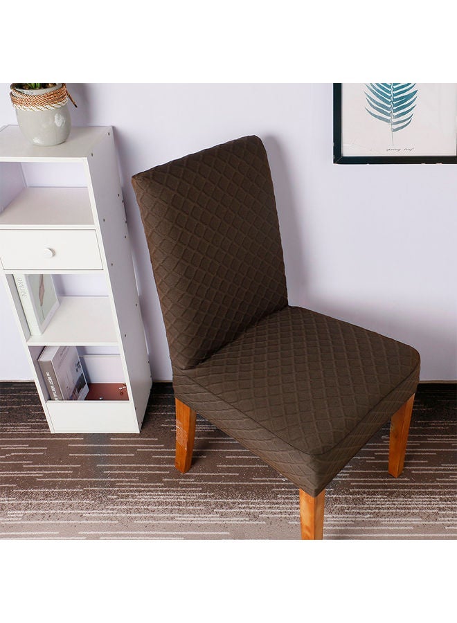 NIBEMINENT Diamond Lattice Design Stretchable Chair Cover Brown - Image 1