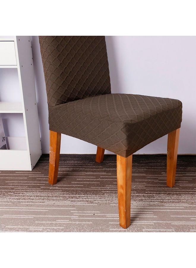 NIBEMINENT Diamond Lattice Design Stretchable Chair Cover Brown - Image 2