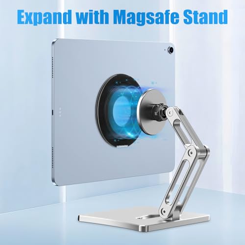 Aerbeis Universal Tablet Mount Holder Stand for iPad - 360° Rotating Tablet Ring Holder Handle Bracket Mount Hand Grip for iPad, Pro, Air, Mini, Samsung Tab, Fire, Kindle, E-Book Compatible to MagSafe Stand - Image 4