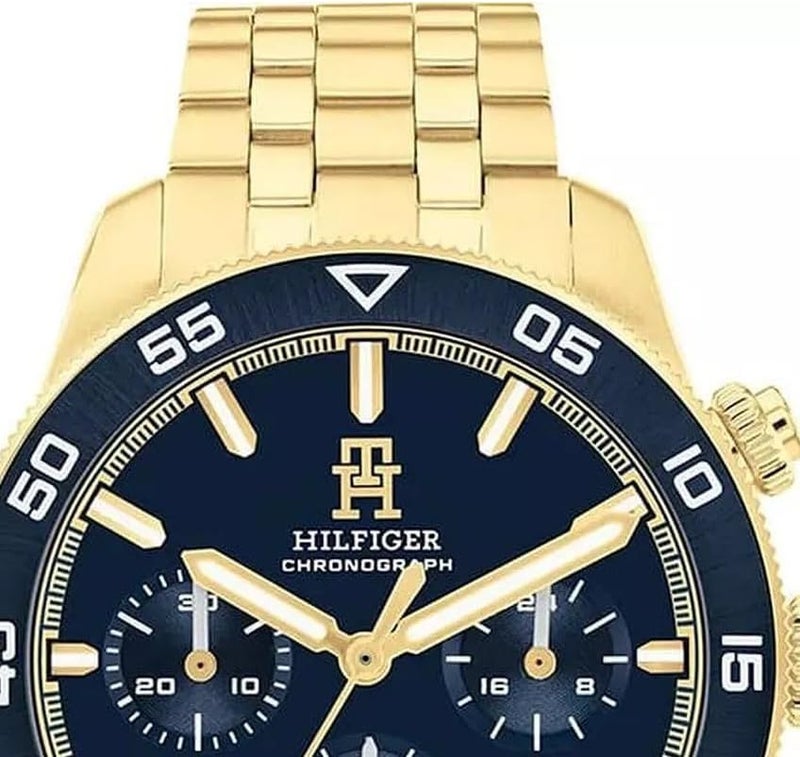 Tommy Hilfiger Men's Blue Dial Gold Steel Watch - Image 4