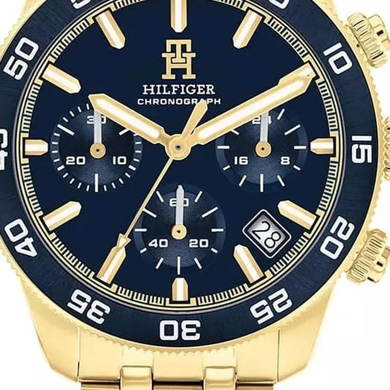 Tommy Hilfiger Men's Blue Dial Gold Steel Watch - Image 3