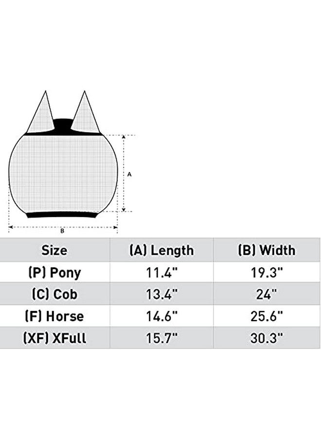 HORZE Mesh Durable Extended Protection Insect and Fly Horse Mask with Ears - Light Blue - Horse - Image 2