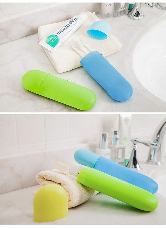 Prostuff.in Prostuffin 2 Pcs Store Portable Toothbrush Tongue Cleaner Holder Case Traveling Outdoor Use to Storage Carry Case Storage Box Cover Organizer Multicolor  - Image 3