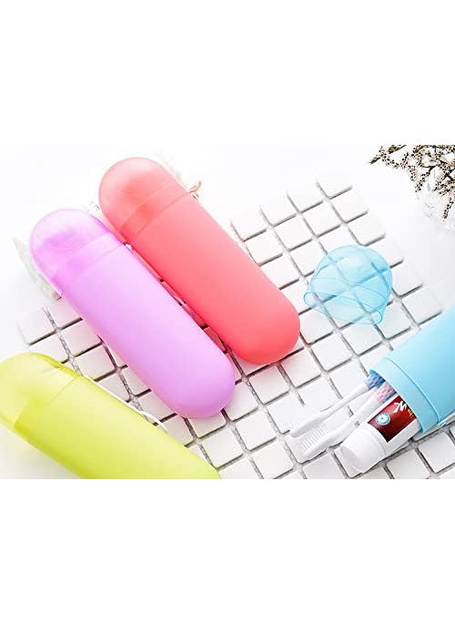 Prostuff.in Prostuffin 2 Pcs Store Portable Toothbrush Tongue Cleaner Holder Case Traveling Outdoor Use to Storage Carry Case Storage Box Cover Organizer Multicolor  - Image 5