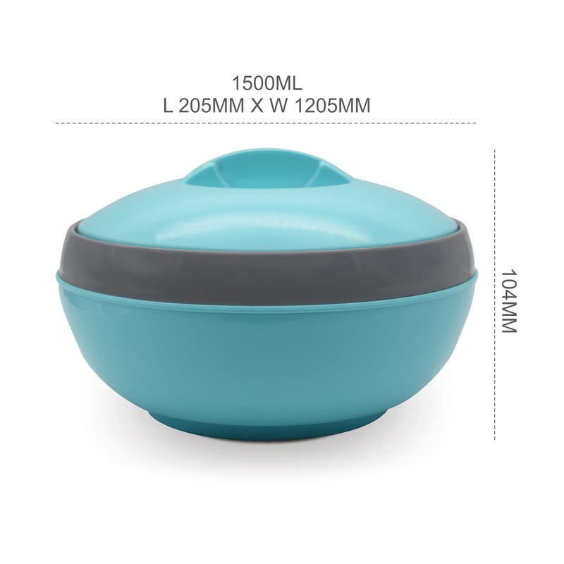 Asian Venus Inner Steel Casserole, 1500 ml, Blue|PU Insulated| BPA Free | Odour Proof| Food Grade | Easy to Carry | Easy to Store | Ideal for Chapatti | Roti | Serving Casserole - Image 4