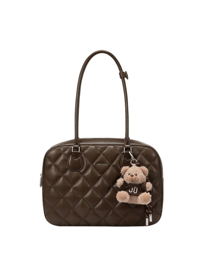 Just Star Xu Lu Style Toast Bag Luxury New Boston Women's Large Capacity Shoulder School Commuter Tote Bag Gift - Image 4