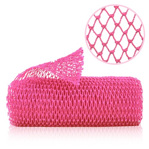 ZOCY African Net Sponge Authentic Exfoliating Body Scrubber for Bath and Shower Multiple Textures with Gentle Deep Exfoliating and Rich Lather for All Skins Pink - Image 1