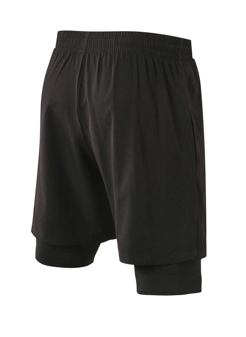 Loquat Men Quick Dry Breathable Elastic Shorts Black  - Image 2